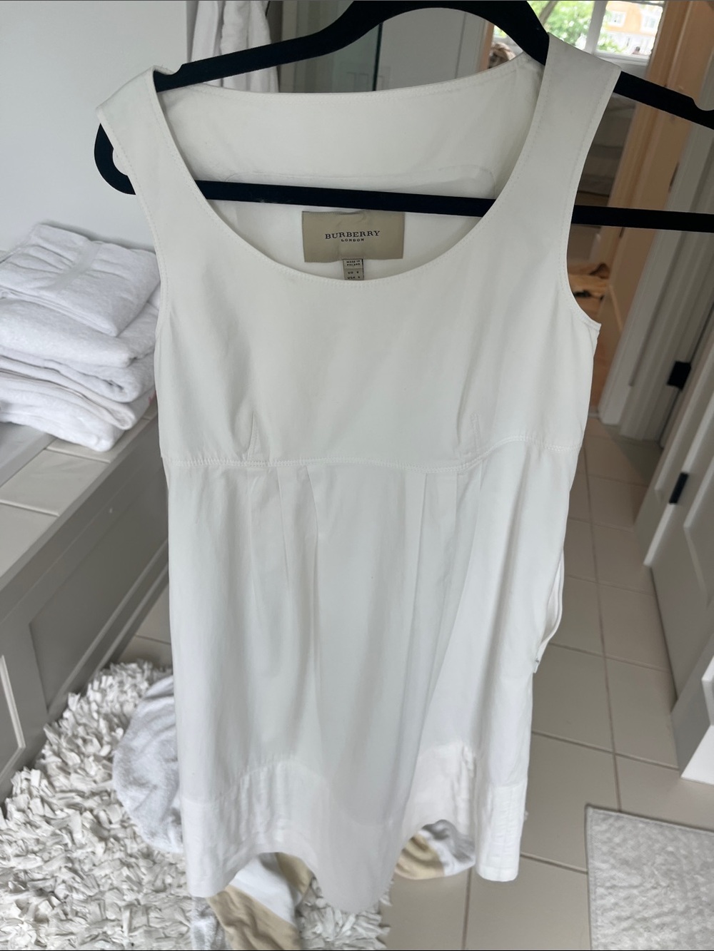 Burberry Cream Scoop Neck Tank Dress